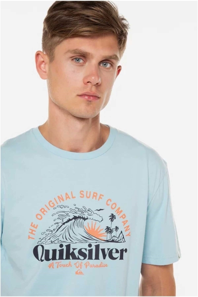  Quiksilver Mavi Sunsetwave M Tees Erkek T-Shirt 