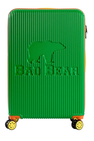 Bad Bear Logo Yeşil Büyük Boy Seyahat Tekerlekli ABS Valiz 95 Lt. 