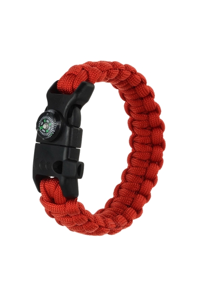 Grand Wolf GWFPBK - 4 Fonksiyonlu Kırmızı Paracord Bileklik