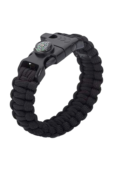 Grand Wolf GWFPBK - 4 Fonksiyonlu Siyah Paracord Bileklik