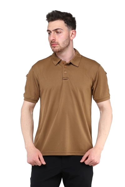 Grand Wolf North Mountain Urban Tactical Polo Yaka Açık Kahverengi Tişört