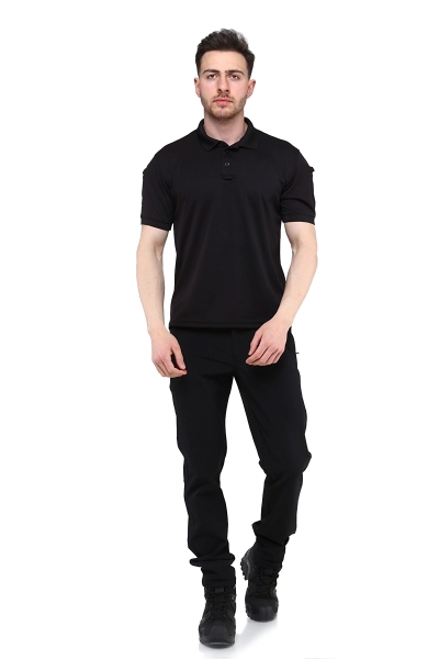 Grand Wolf North Mountain Urban Tactical Polo Yaka Siyah Tişört