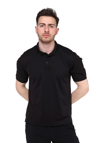 Grand Wolf North Mountain Urban Tactical Polo Yaka Siyah Tişört