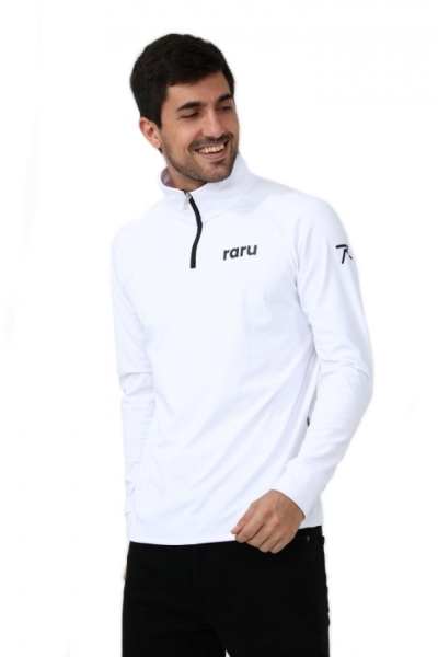 Raru 1-RYFS201 - Erkek Yarım Fermuarlı Beyaz Sweatshirt