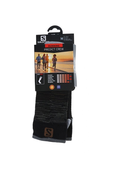 Salomon Predict Crew Outdoor Siyah Gri Çorap