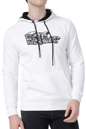 Bad Bear 21.02.12.013 - Badwall Hoodie Kırık Beyaz Kapüşonlu Sweatshirt