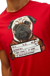 Bad Bear 22.01.07.006 - Pug Kırmızı T-Shirt 