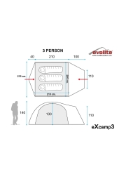 Evolite Excamp 3 Pro Gri Çadır - 4 Mevsim E-9204