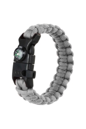 Grand Wolf GWFPBK - 4 Fonksiyonlu Gri Paracord Bileklik