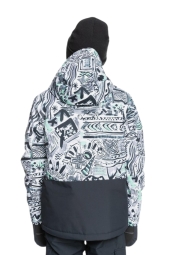 Quiksilver Misson Printed Block Çocuk Yeşil Snowboard Montu