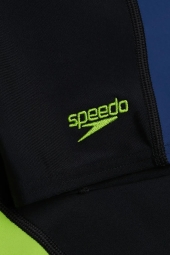 Speedo Colourblock Long Sleeved Siyah Mavi Erkek Çocuk Yüzücü Mayosu