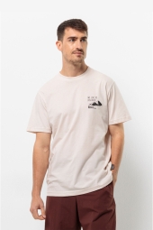 Jack Wolfskin Discover Tee Krem Erkek T-Shirt